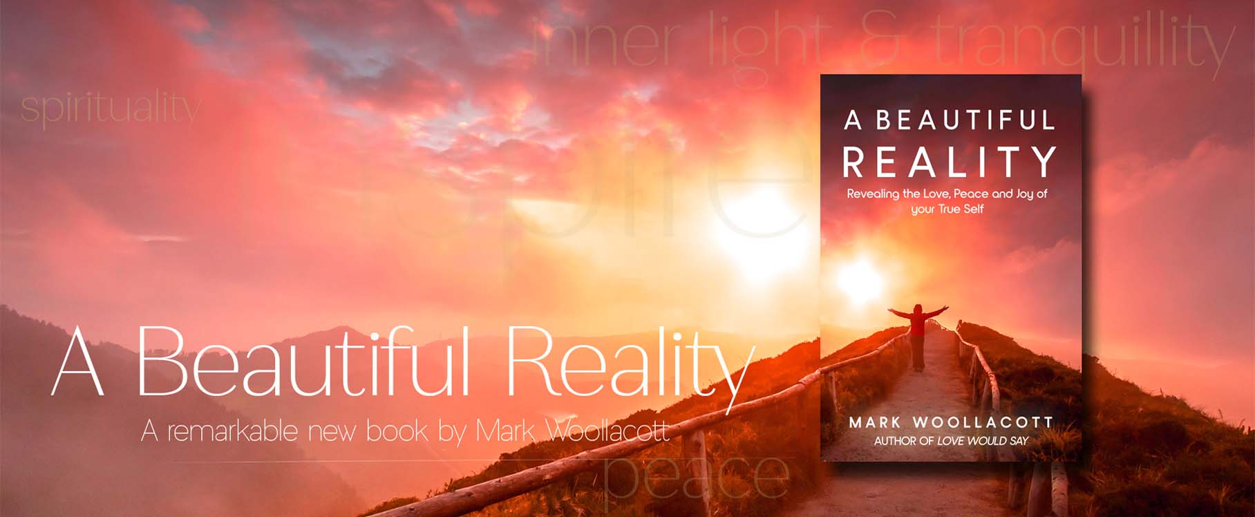image of A Beautiful Reality book cover by British mystical author and poet Mark Woollacott
