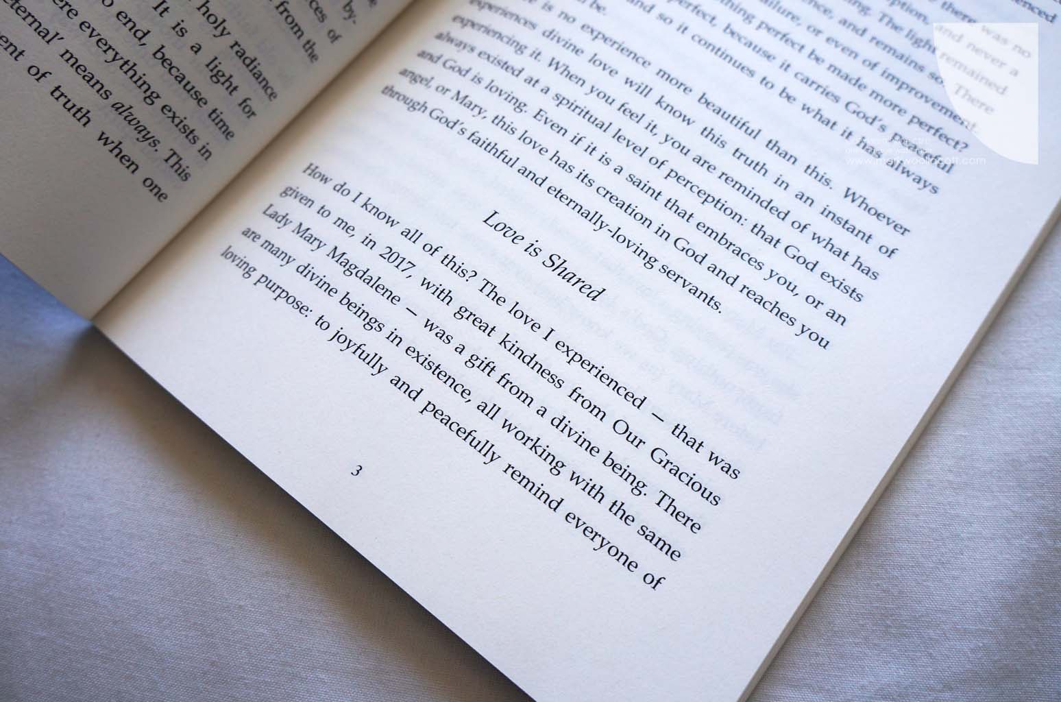 page from Divine Love book by author Mark Woollacott