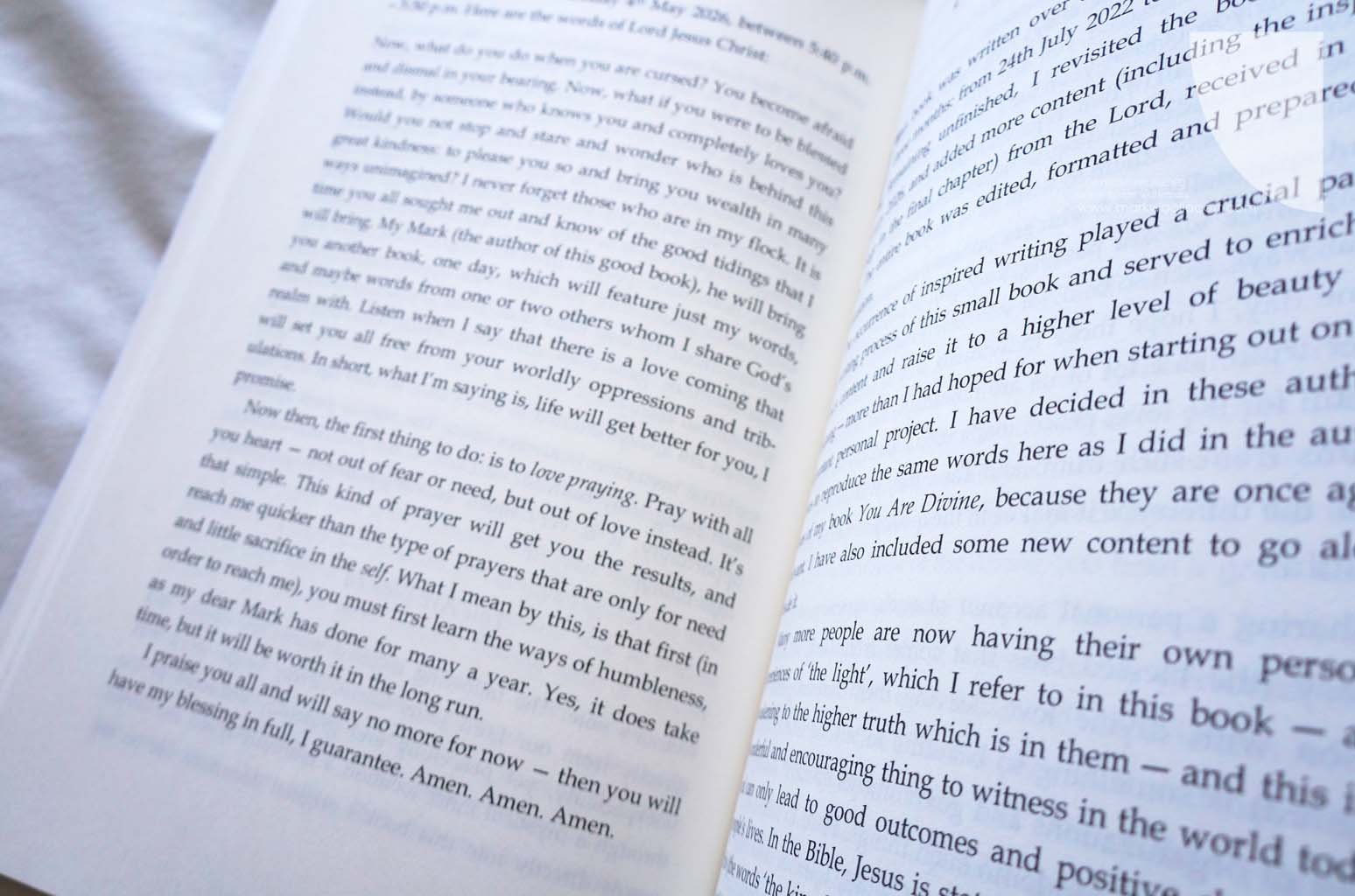 sample content page from the book Divine Love by author Mark Woollacott