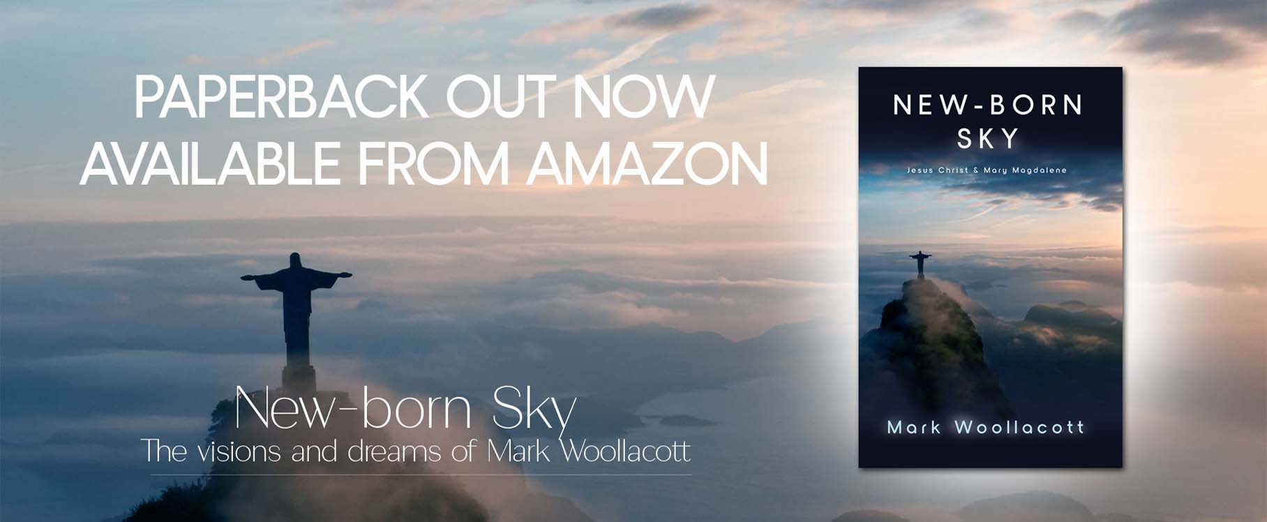 promotional book cover of New-born Sky a book of dreams and inner visions by Mark Woollacott