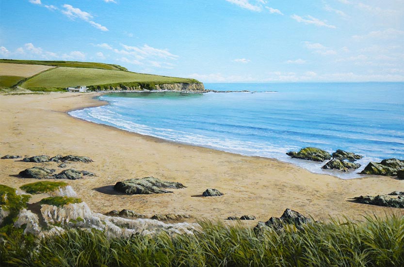 Bantham Shoreline South Hams painting by coastal artist Mark Woollacott