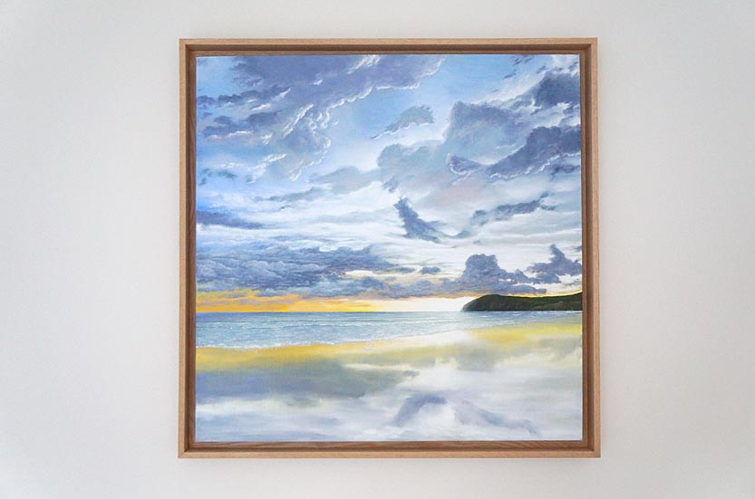 The Cliffs at Flat Point, near Lee Bay coastal art wave painting by seascape artist Mark Woollacott
