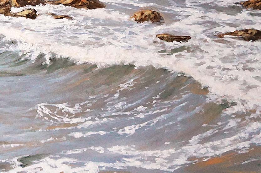 right bottom corner view of wave painting