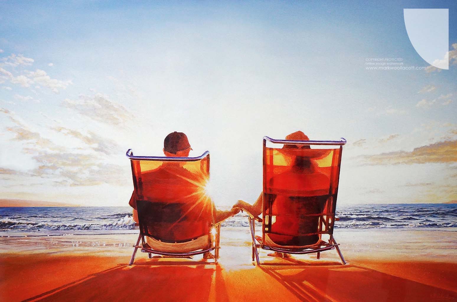 Instow beach coastal painting featuring Appledore by North Devon seascape artist Mark Woollacott