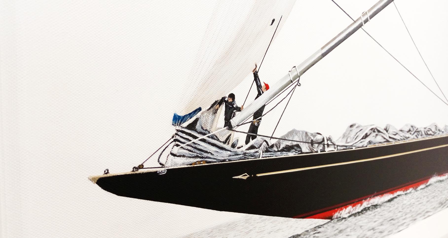 J Class yacht Rainbow painting by fine art maritime painter Mark Woollacott