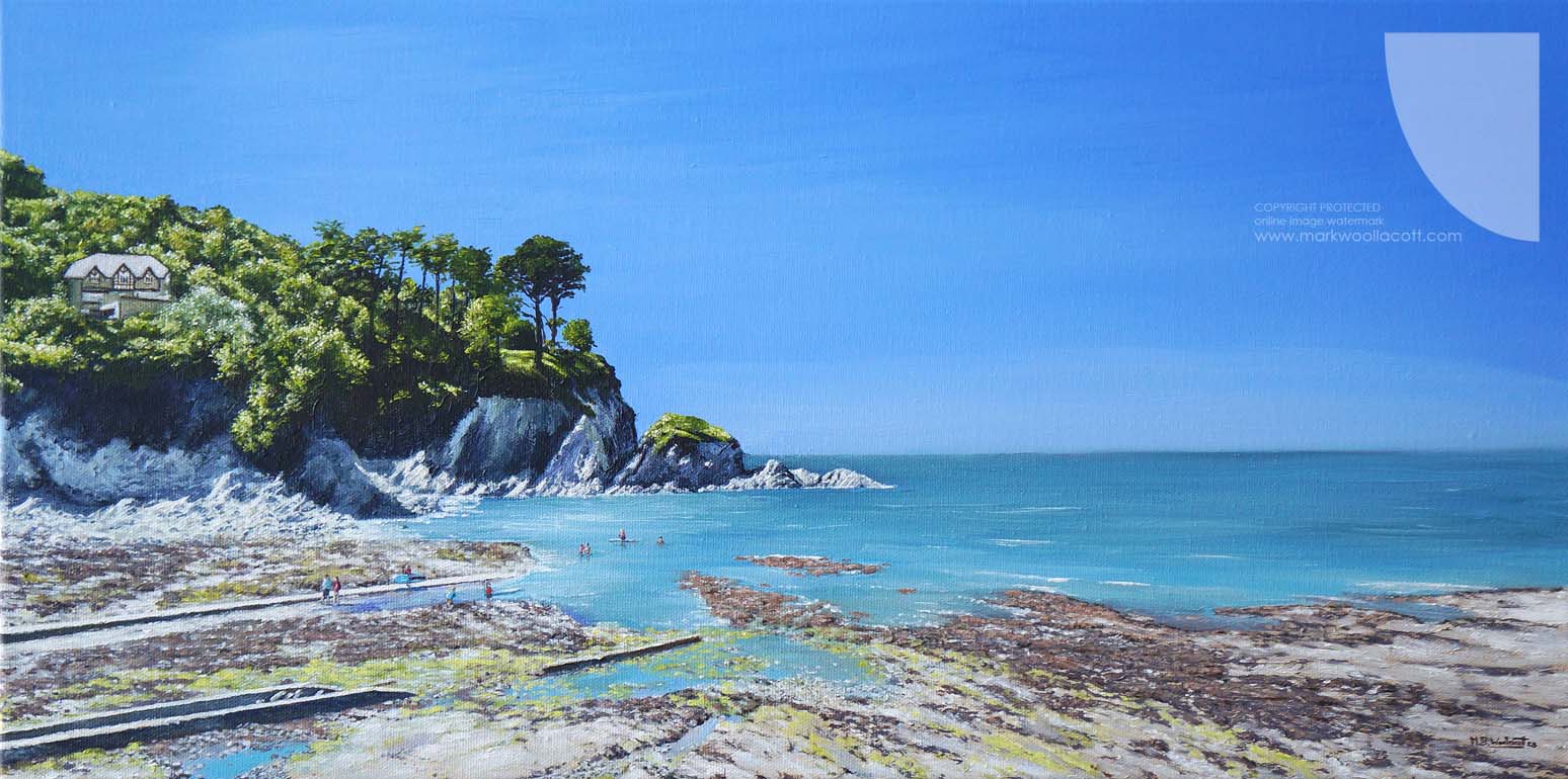 painting of Lee Bay by Mark Woollacott
