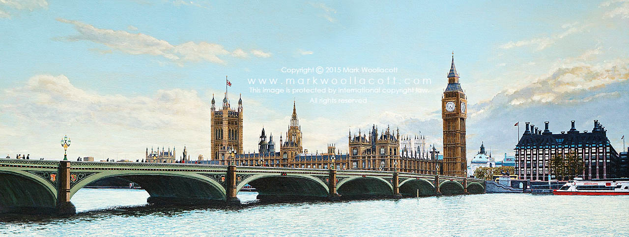 The Houses of Parliament, Westminster Bridge and Portcullis House — Evening, May 2013