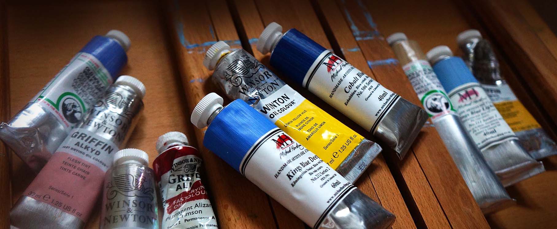 photo of oil paints by Old Holland, Michael Harding and Winsor and Newton