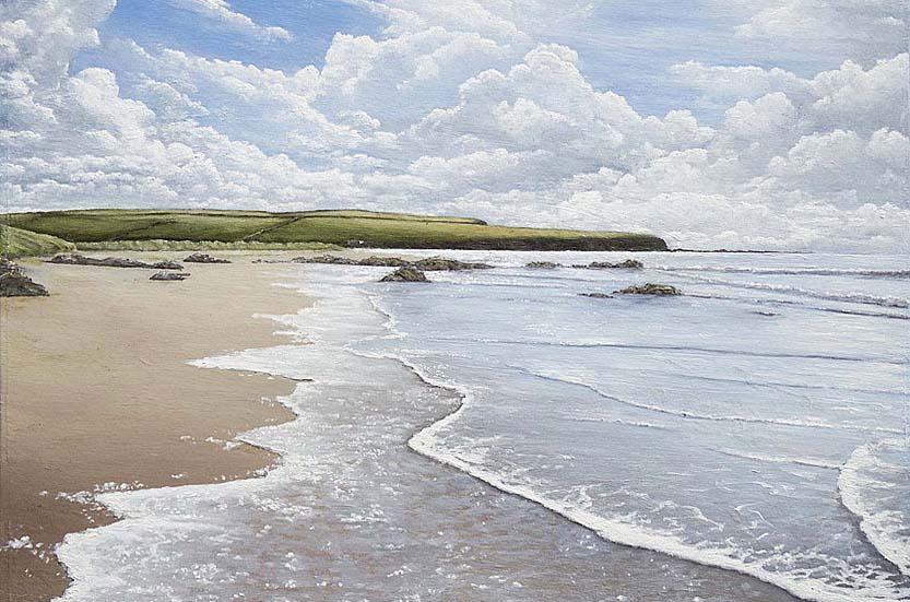 image of Bantham beach painting
