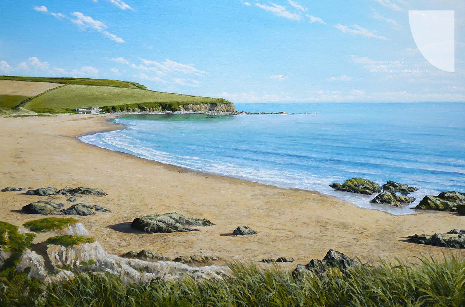 painting of Bantham Shoreline collectable investment-grade contemporary coastal art