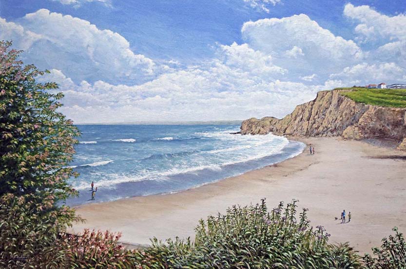 painting of Hope Cove South Devon art