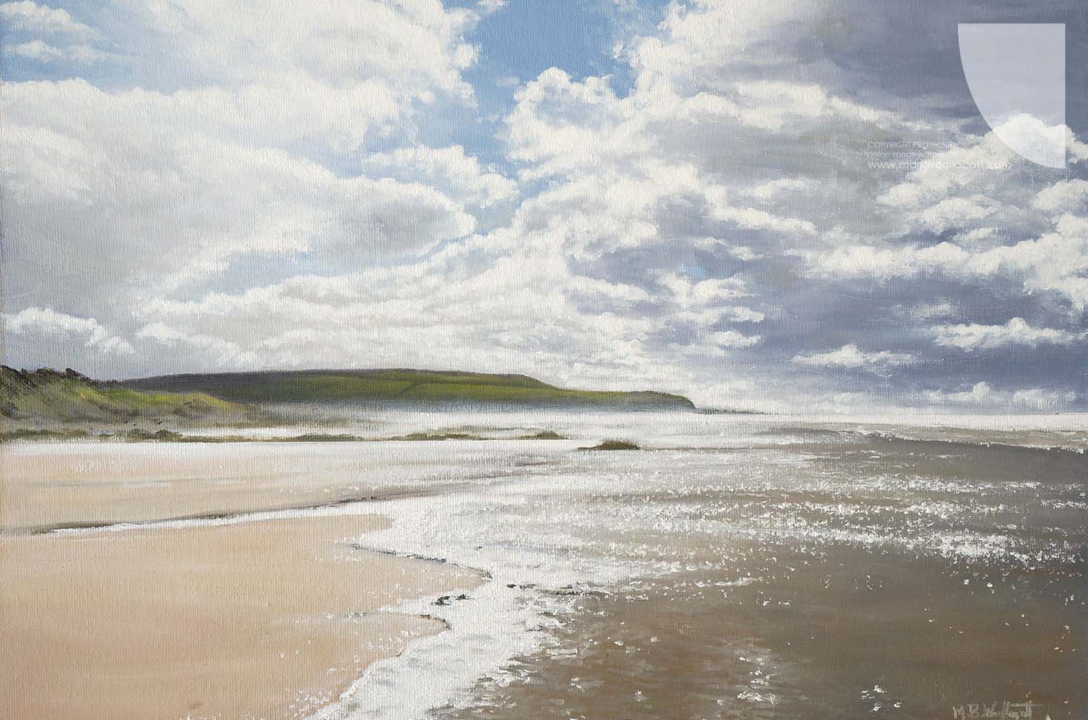 Morning Light at Bantham South Hams painting by Mark Woollacott