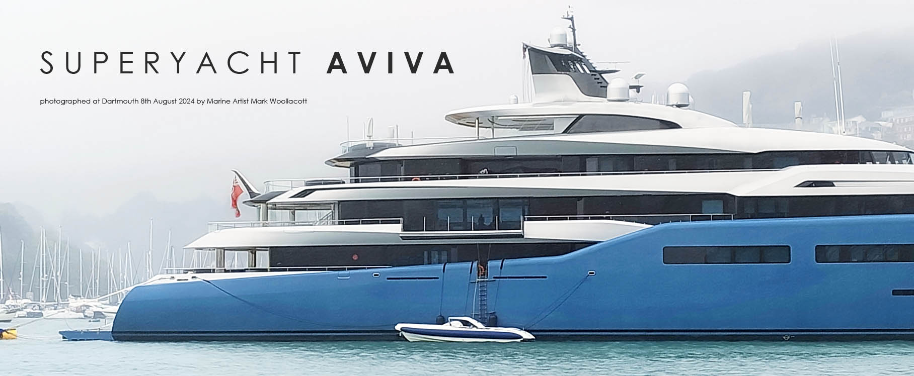 Sailing lifestyle with superyacht news of luxury state-of-the-art superyacht Aviva berthed at Dartmouth